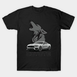 MACH 1 Mustang GT 5.0L V8 coyote engine Performance Car fighter jet grey T-Shirt